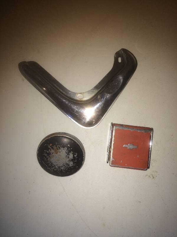 Gas Cap, 67 Chevy Seat Buckle, Gas Cap Trim