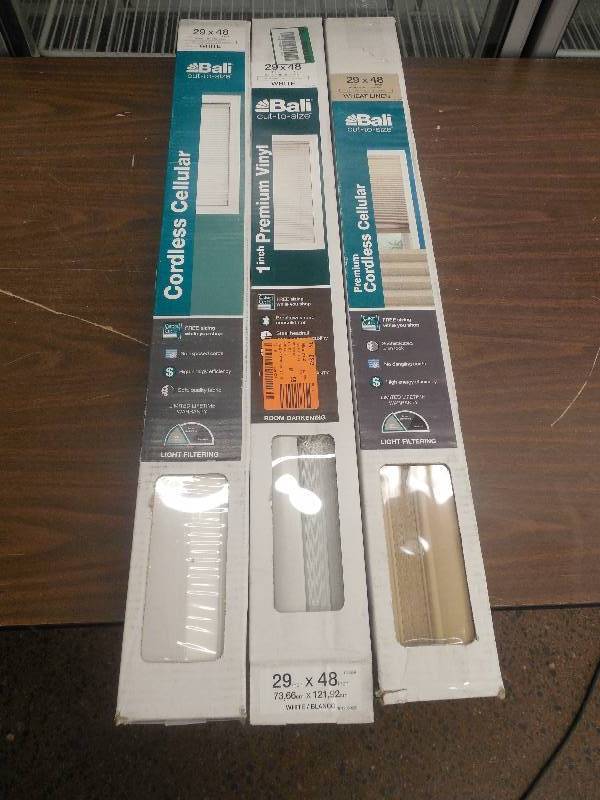 (3) 29 X 48 WINDOW BLINDS