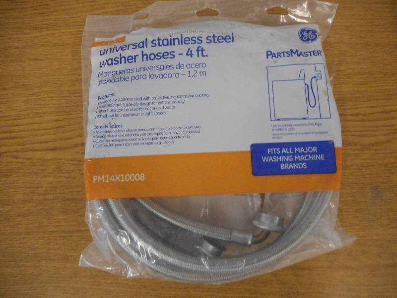 2 PACK OF 4 FOOT STAINLESS STEEL WASHER HOSES