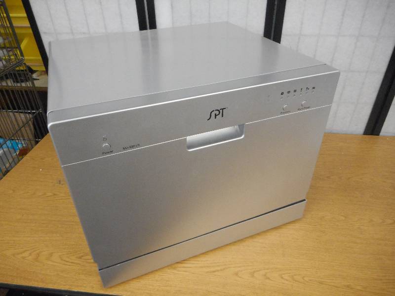 Countertop Dishwasher in Silver with 6 Wash Cycles Spring Fixer ...