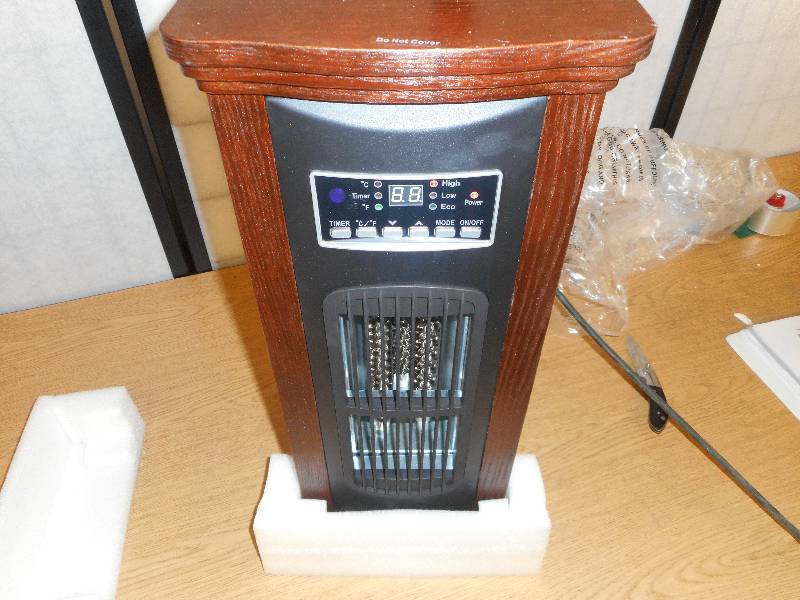 1500-Watt 3-Element Tower Infrared Electric Portable Heater with Remote Control