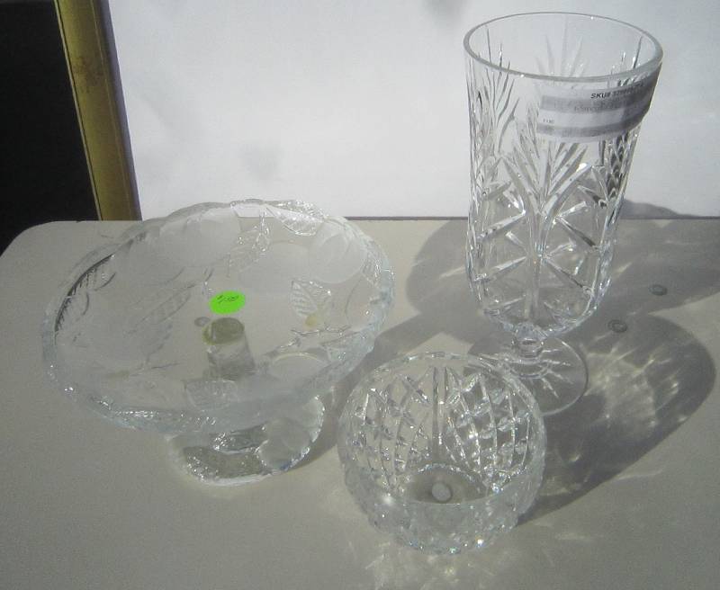ICE TEA GLASS, SMALL BOWL WEST GERMANY, BON BON DISH