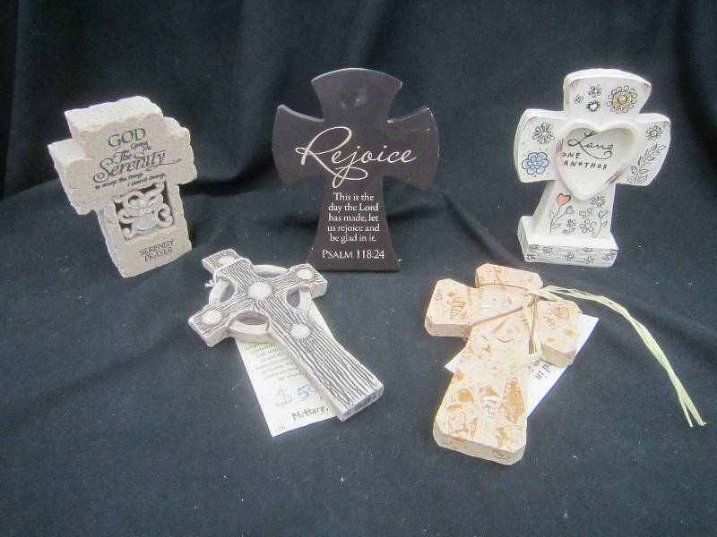 REJOICE CROSS, LOVE ONE ANOTHER CROSS, GOD GAVE ME SERENITY CROSS