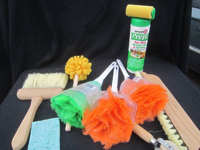 NEW-FEATHER DUSTERS, WALL PAPER BRUSHES, WALL PAPER SUPPLIES