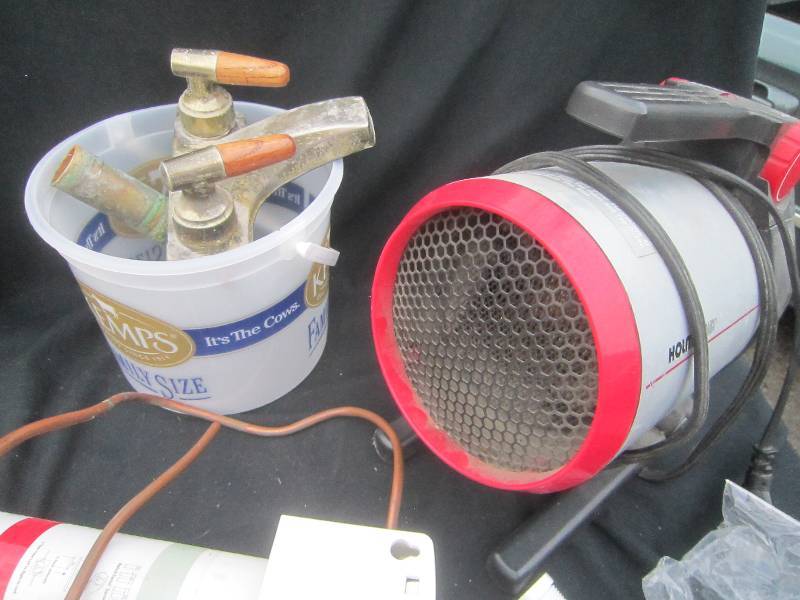 HEATER-WORKS, FAUCET, COPPER FITTINGS, PEG HOOKS, PLUMBING SUPPLIES, CARBON FILTER