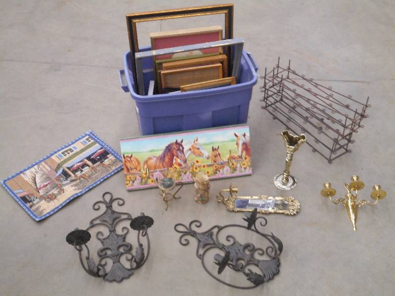 lot 87 image: Tote Full Of Assorted Mirros, Frame...