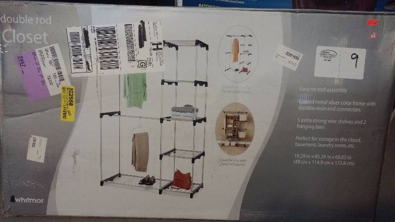 lot 9 image: Double Rod Closet Organizer