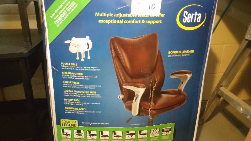 lot 10 image: Serta Leather Office Chair