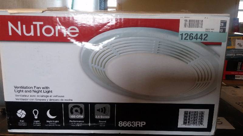 lot 30 image: Nutone Ventilation Fan with Light and Night Light