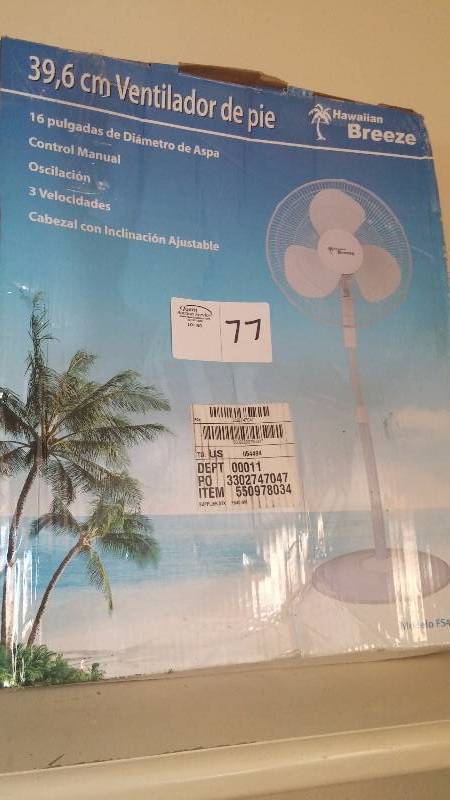 lot 77 image: Hawaiian Breeze Floor Fan