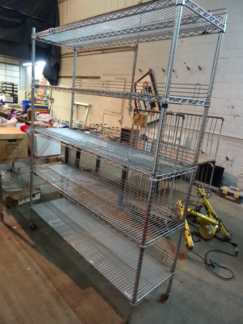 lot 76 image: Wire Shelving Cart on Wheels
