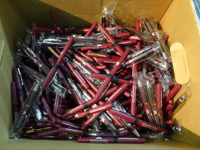 lot 77 image: Box of University of Minnesota Pens