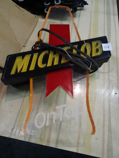 lot 110 image: Michelob On Tap Wall Hanging Light