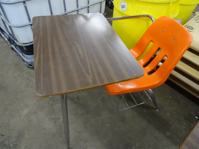 lot 155 image: 2 Metal Framed Student Desks