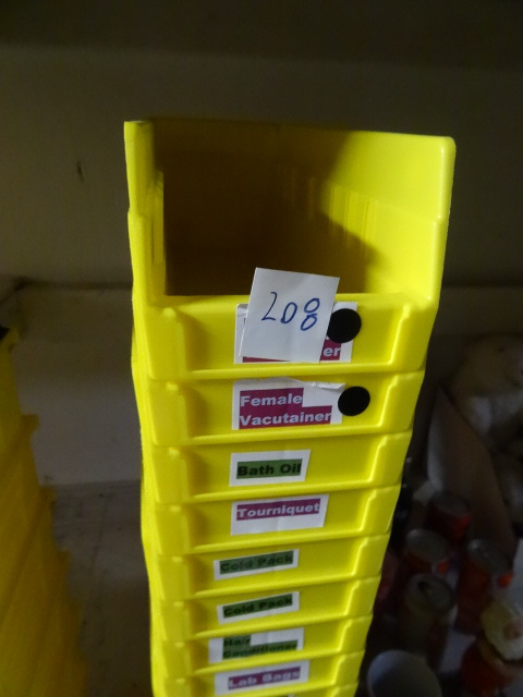 lot 208 image: 11 X 4 Hardware Containers Qty 22