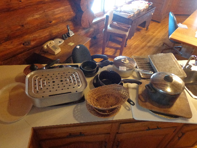 lot 33 image: Pots, Pans,Cookie Sheets, Bread Baskets & More