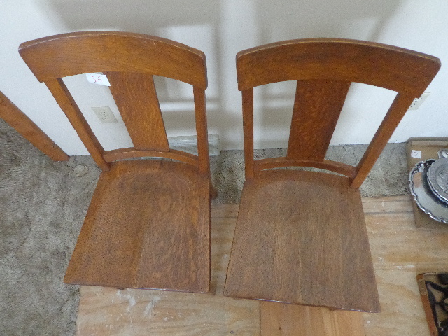 lot 35 image: 2 Wooden Kitchen Chairs