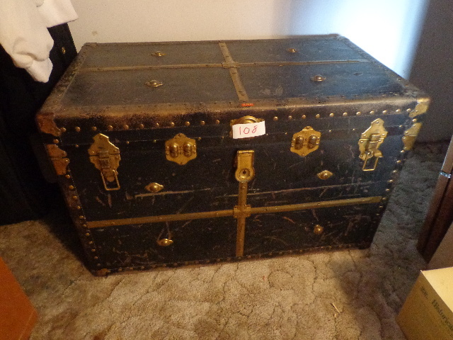 lot 108 image: Old Trunk With Christmas Supplies