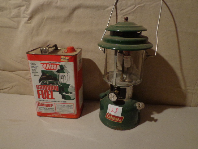 lot 128 image: Coleman Lantern & Fuel Can