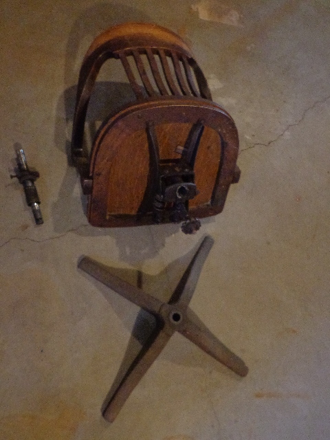 lot 170 image: Old Wooden Marble Shattuck Chair