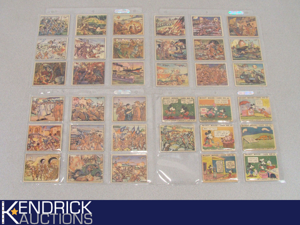 28 Vintage 1938 GUM Inc. War Cards with 7 Vintage Mickey Mouse Cards