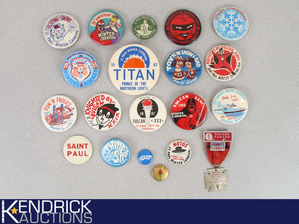 20 Vintage Minnesota Winter Carnival etc. Buttons