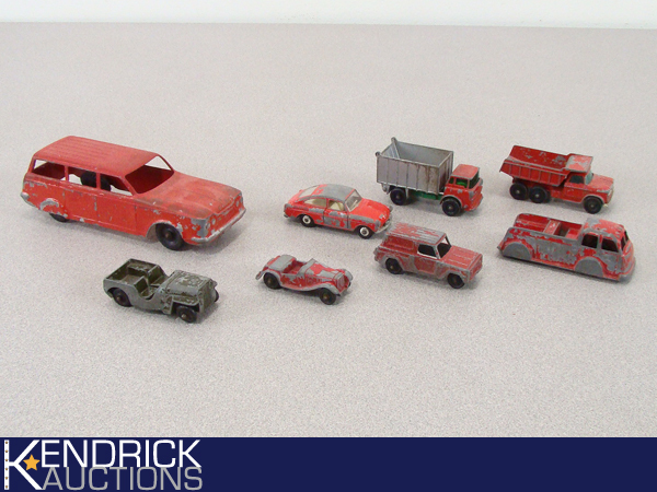 8 Vintage Hubley, Tootsie Toy, and Matchbox Toy Cars