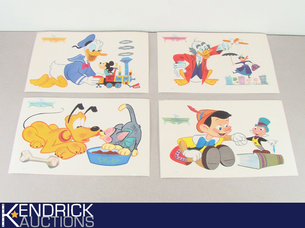 4 Vintage 1960s Disney Kids Washable Placemats
