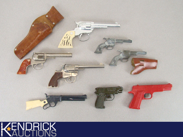 Lot of 8 Vintage Toy Guns, and Holsters