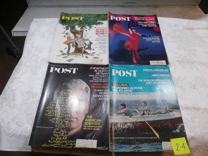 4 vintage POST magazines.