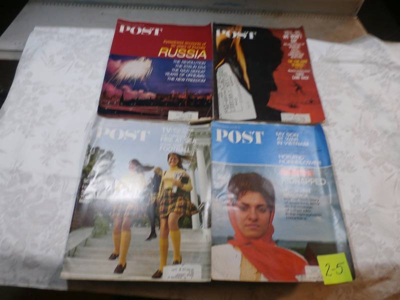 4 vintage POST magazines.
