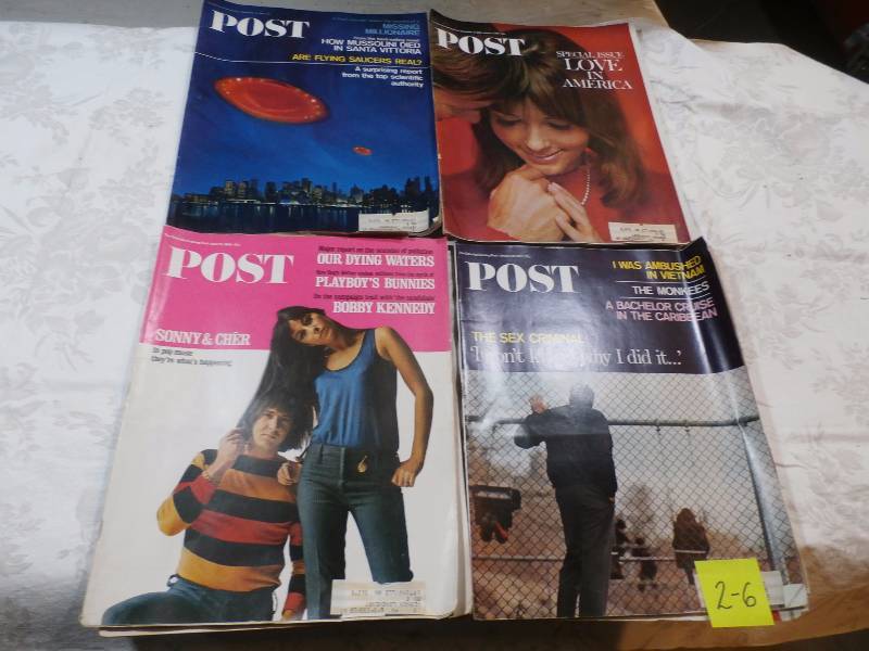4 vintage POST magazines.