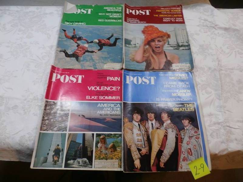 4 vintage POST magazines.
