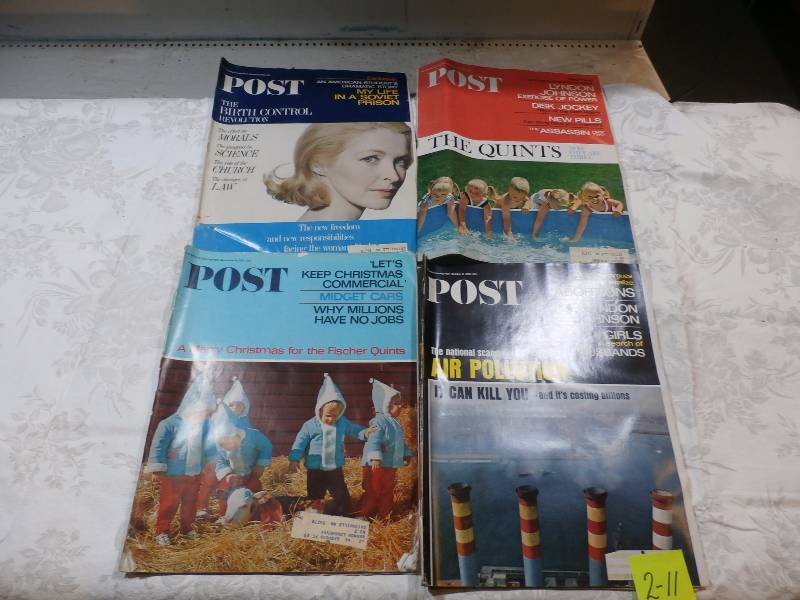 4 vintage POST magazines.