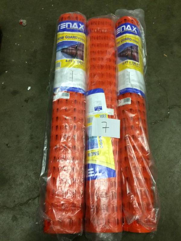 Tenax  4 ft. x 100 ft. Snow Guard Fence and Warning Barrier Model # 191049 brand new 3 rolls