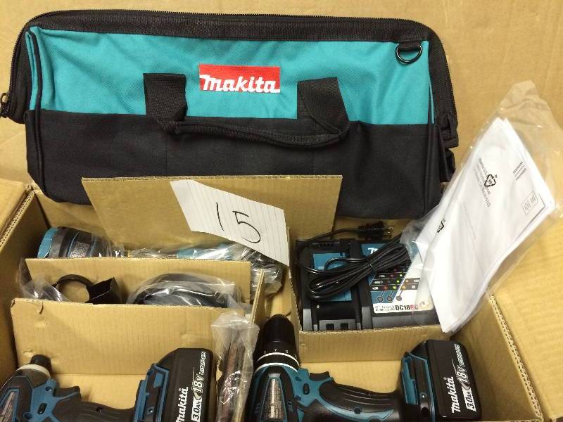 Makita 18-Volt LXT Lithium-Ion Cordless Combo Kit (3-Piece) Includes Bonus Brushless Angle Grinder Model # XT324 NEW