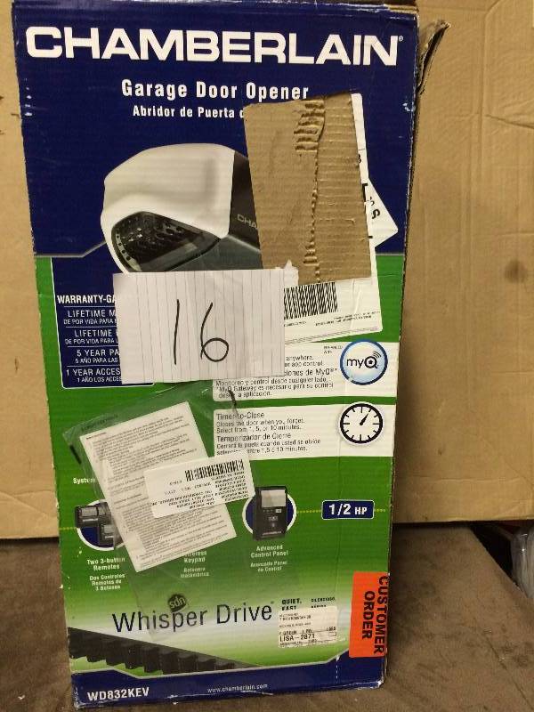 Chamberlain Whisper Drive 12 HP Belt Drive Garage Door Opener with MyQ Technology Model # WD832KEV NEW