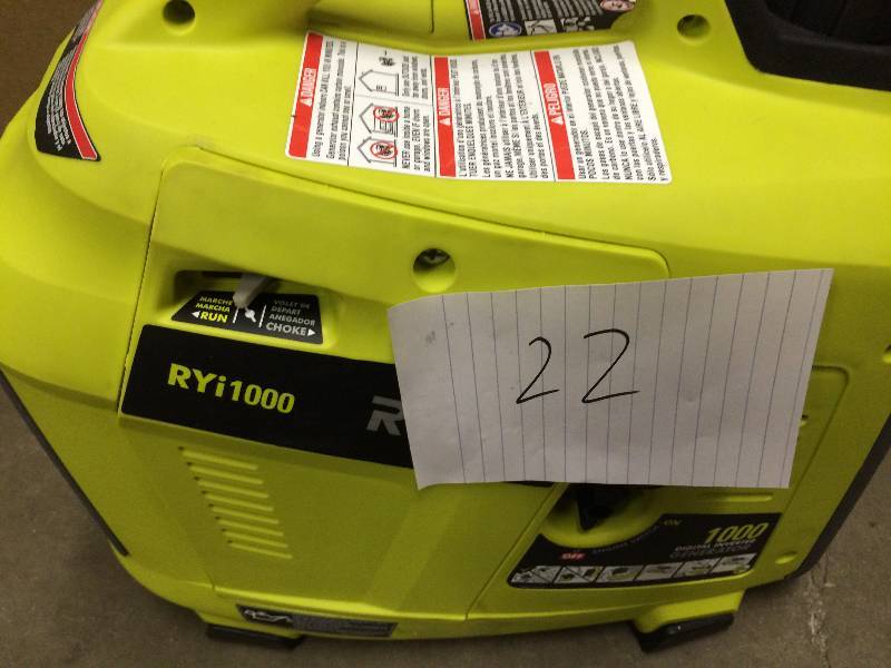 Ryobi 1,000-Watt Gasoline Powered Digital Inverter Generator Model # RYi1000 like new