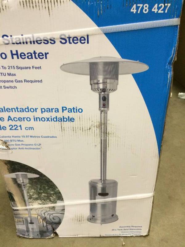 Garden Sun GS4400SS Floor Standing 41,000 BTU Propane Powered Patio Heater With Push Button Ignition NEW