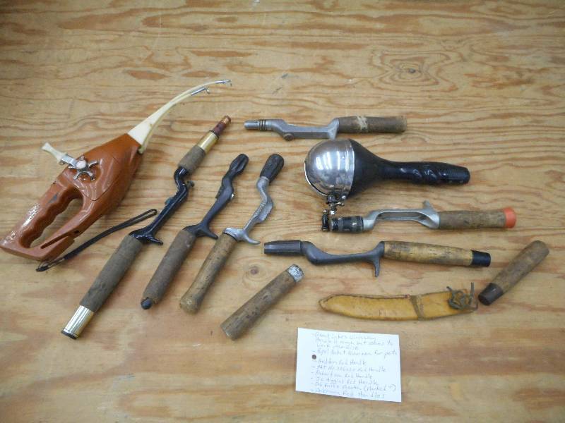 lot 31 image: Box Of Assorted Rod Handles & Etc ...
