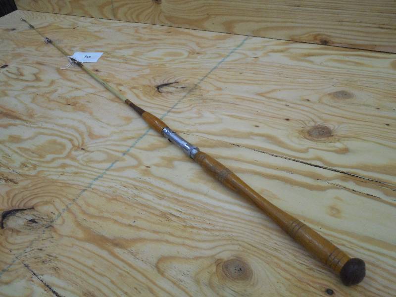 lot 150 image: Heavy Duty Boat Rod With Wood Handl...