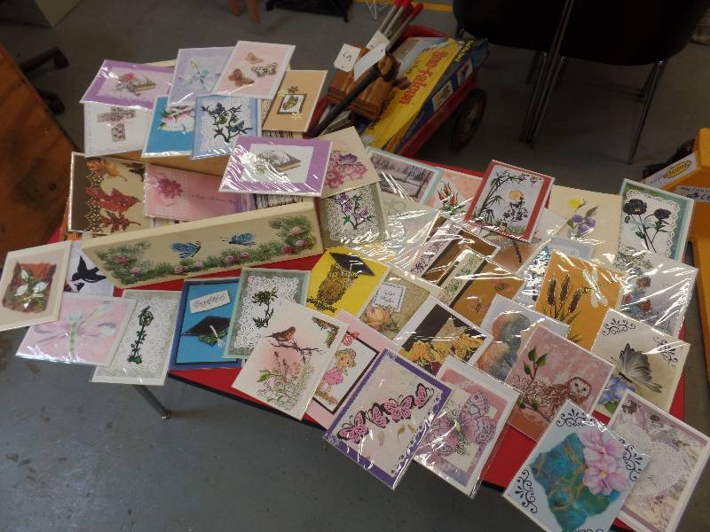 Hand Painted Wooden Box with Handmade Greeting Cards