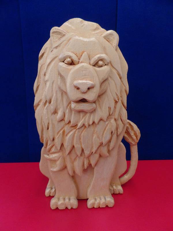Wooden 3-D Gold Leo the Lion