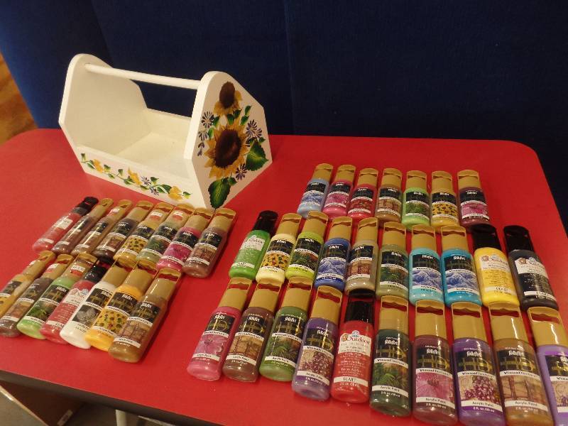 Hand Painted Tote Box with Paints