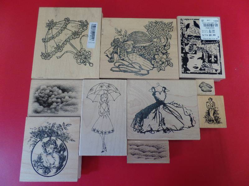 Lady and Cloud Themed Stamps