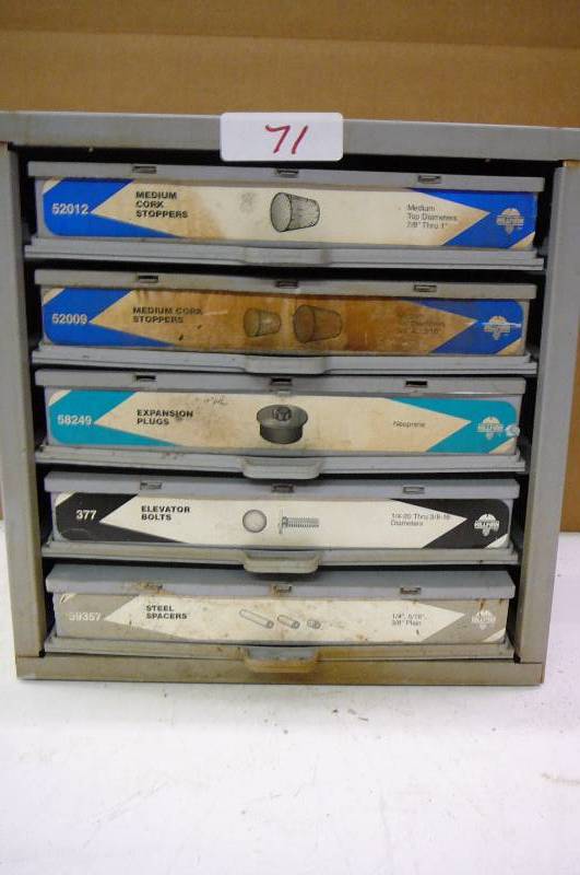 Cabinet with stoppers, bolts, spacers
