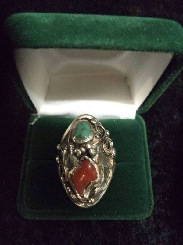 Sterling, Turquois Ring, Mens Size 13