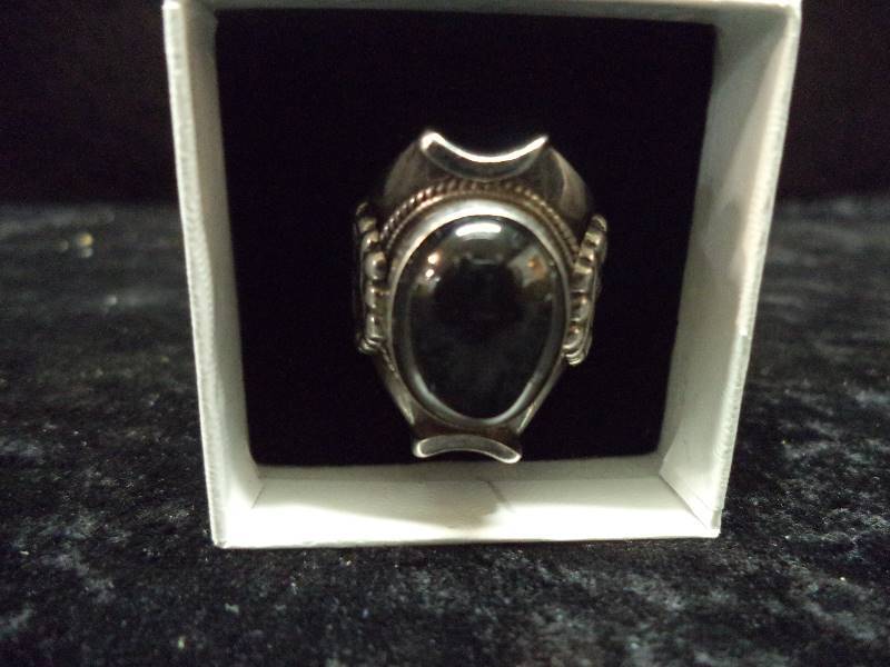Sterling, Black Onyx Ring, Womens Size 8