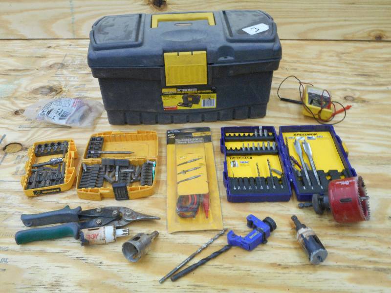 lot 3 image: 16 Toolbox Full Of Misc Hardware ...