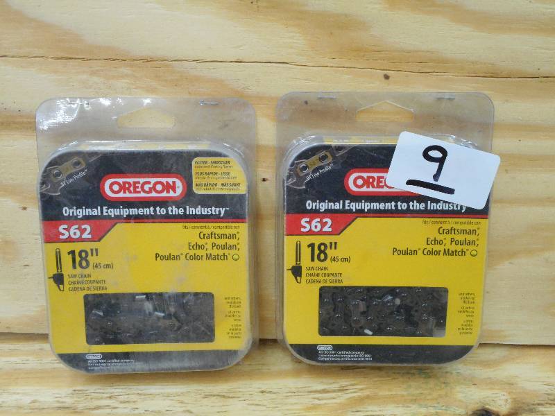 lot 9 image: (2) New Oregon 18 Chainsaw Chains ...